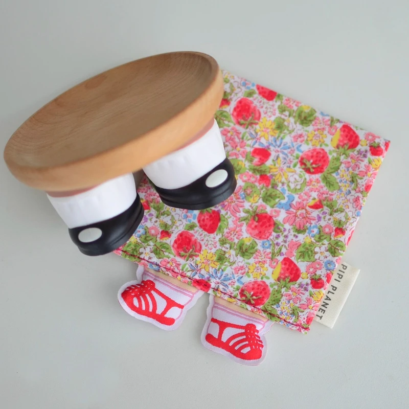 Creative cartoon doll leg solid wood tray,glass sealed jar,blind box figurine display storage cover,fun home decoration ornament