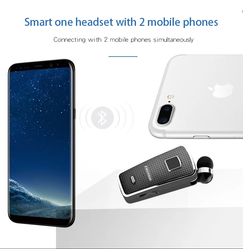 Fineblue F970 Pro Wireless earphone Bluetooth 5.1 Retractable Headset Call Remind Vibration In-ear Sport Headphone for Phone