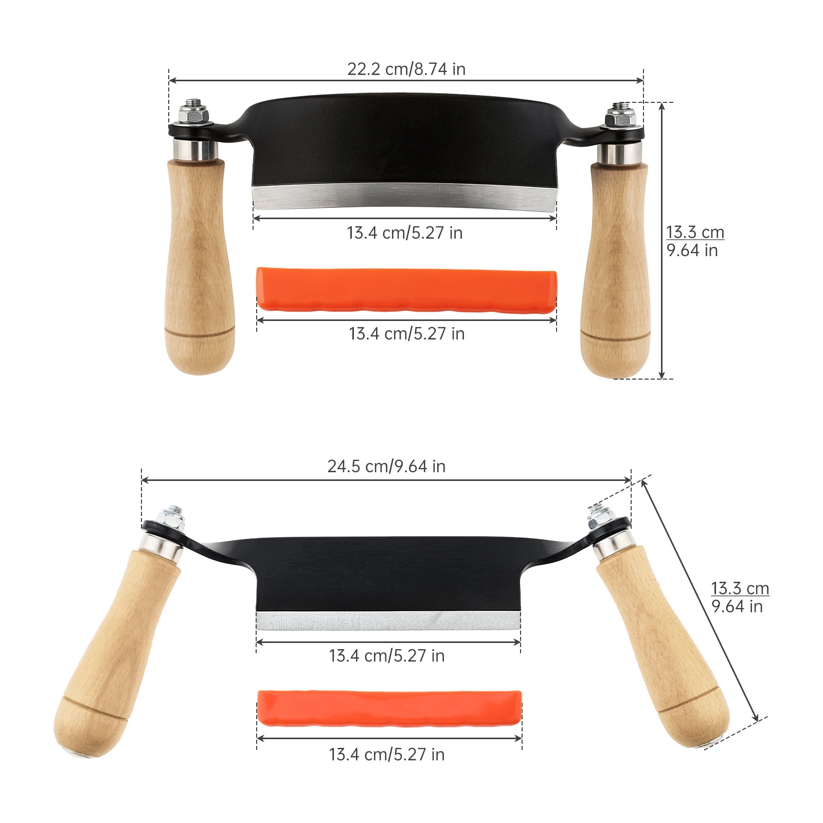 2 Pcs Ergonomic Straight Curved Wood Debarking Tools Manual Bark Peeling Hand Tool Carpenters Woodworking Draw Shave Hand Planer