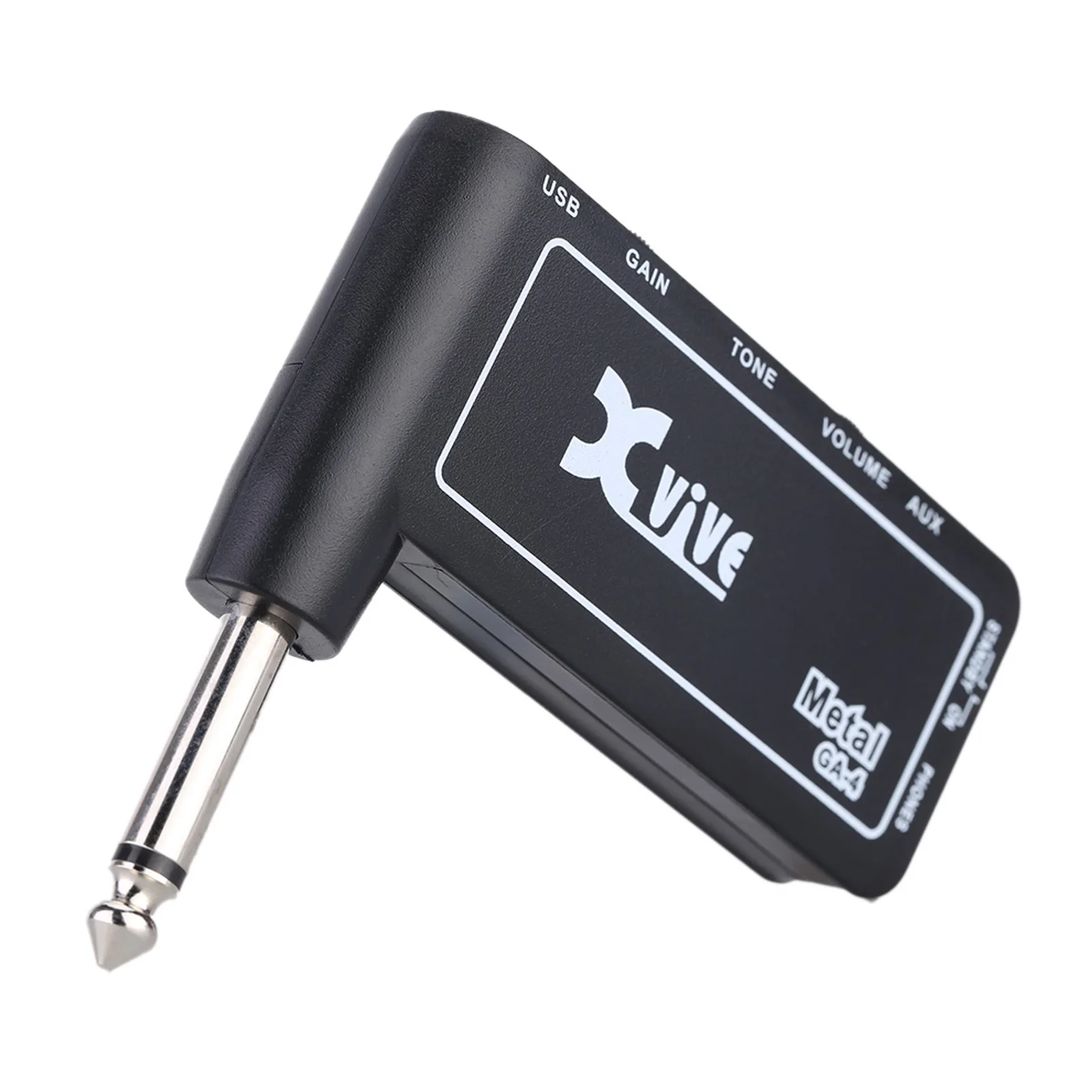 Xvive GA4 Metal Mini Portable Rechargeable Electric Guitar Plug Headphone Amp Amplifier