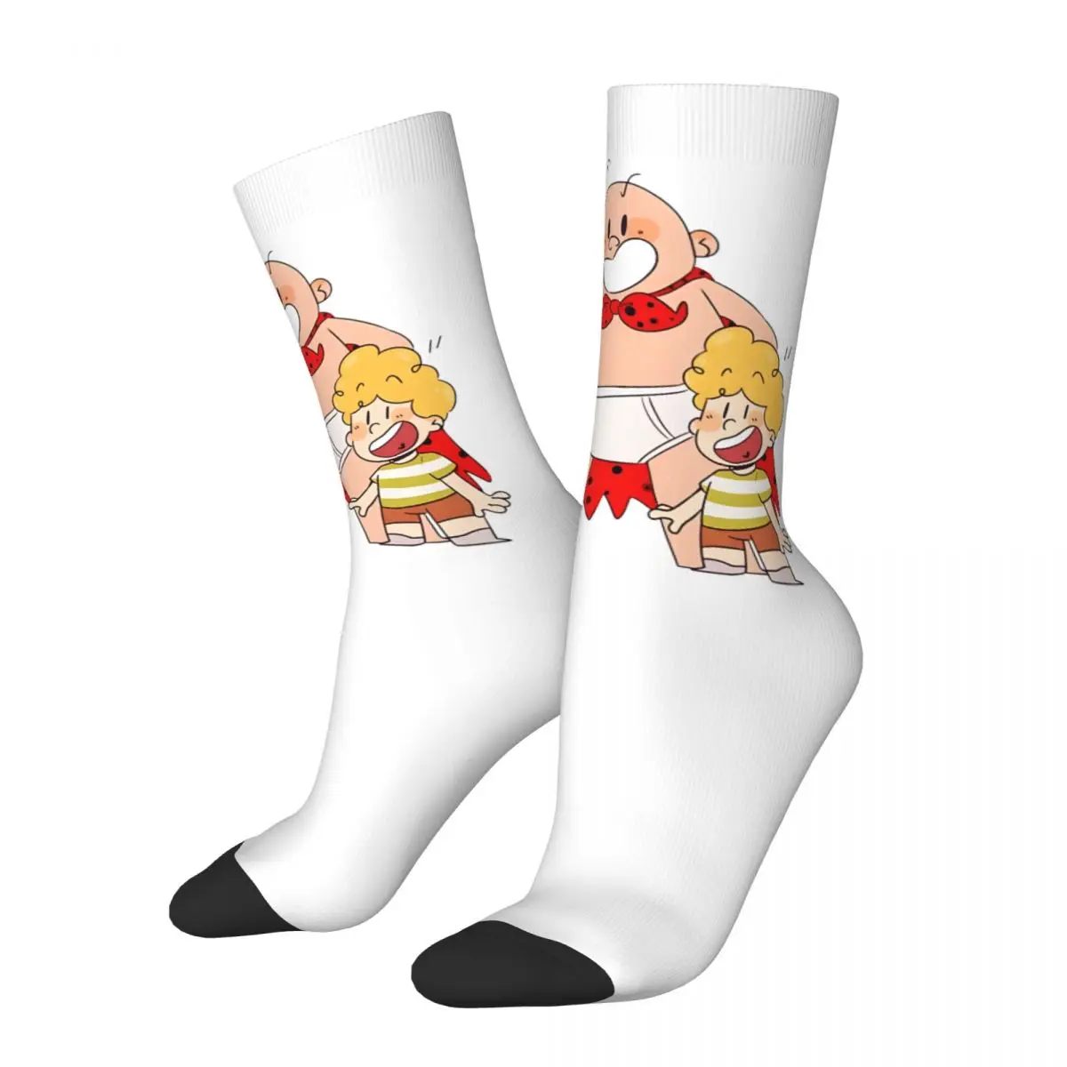 Vintage Alien Big Mouth Demon Crazy Men's compression Socks Unisex Captain underpants Animation Street Style Seamless Crew Sock