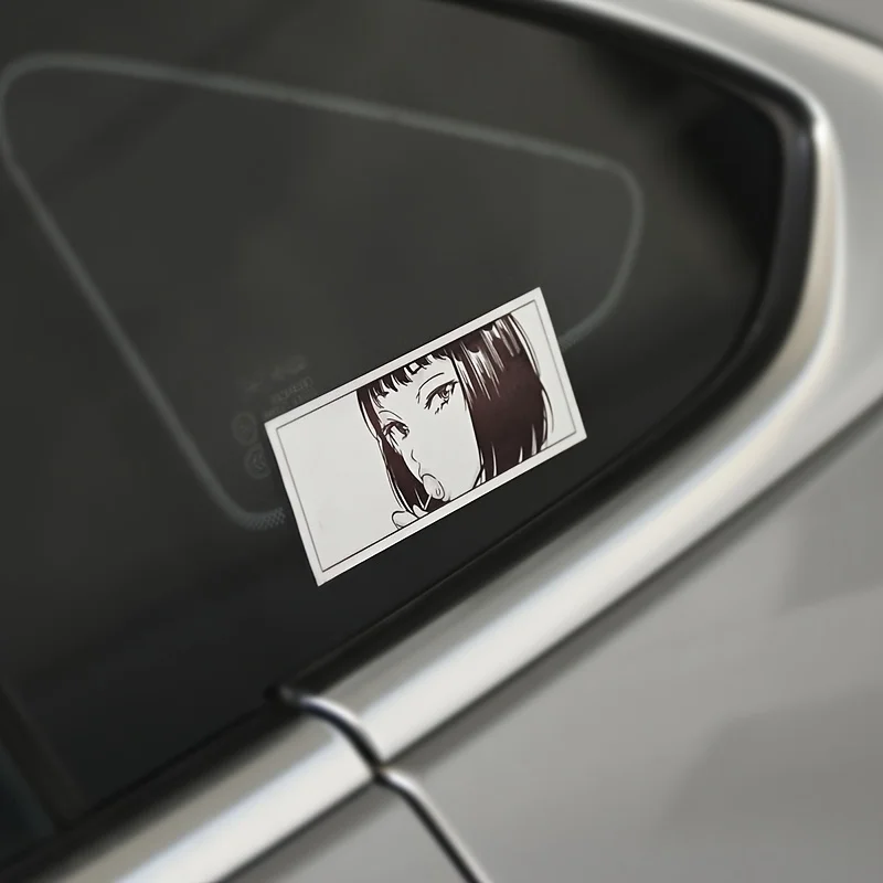 

1 шт. монохромная водонепроницаемая наклейка с аниме-девушкой 8,5x12 см/12x4,7 см, виниловая наклейка для декора автомобиля, мотоцикла, ноутбука