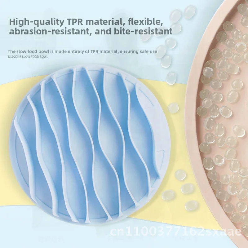 

Amazon новая миска для медленного питания для домашних животных TPR кормушка для собак анти-переворачивающаяся тарелка для кошек зеленый синий светло-зеленый светло-голубой пластик