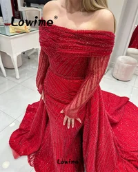 Dubai Design Aso Ebi Mermaid Prom Dresses Sequined Evening Formal Party Birthday Engagement Gowns Robe De Soiree Plus Size 2024