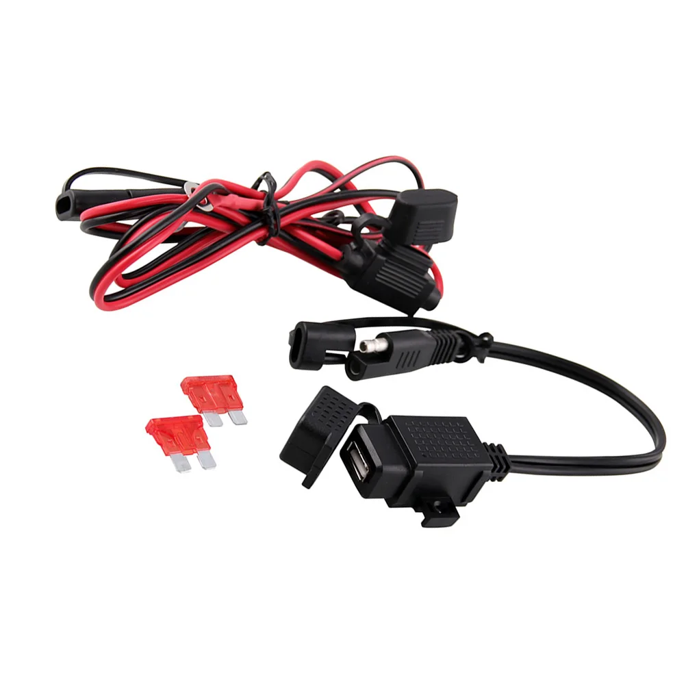 

Motorcycle USB SAE to USB Adapter 12V-24V Dual Port Inline Fuse Waterproof Dustproof Heat Resistant Motorcycle Phone GPS