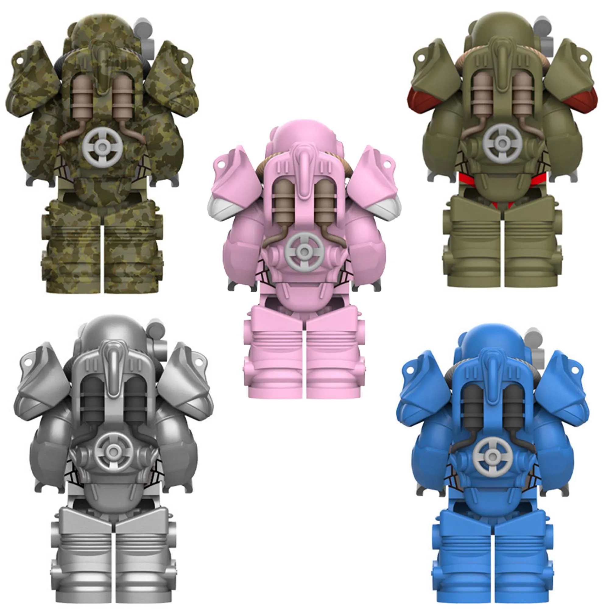 Bos Game T60 Power Armor Army Officers Soldiers Figures Military Building Blocks Bricks Toys MY707 MY708 MY709 MY710