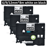 1Pcs 335 Compatible Brother 325 315 tze 335 tze 325 white on black 9/12mm Label Tape for Brother p touch PTH110 PTD210 Label Mak