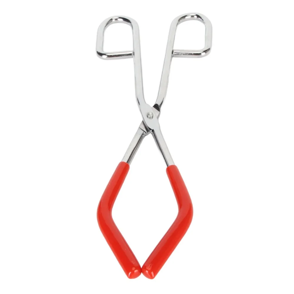 Chrome Plated Crucible Tongs Silver Non Slip Grip Beaker Tongs Curved Jaw Metal Body Lab Beaker Clamp Research Institute