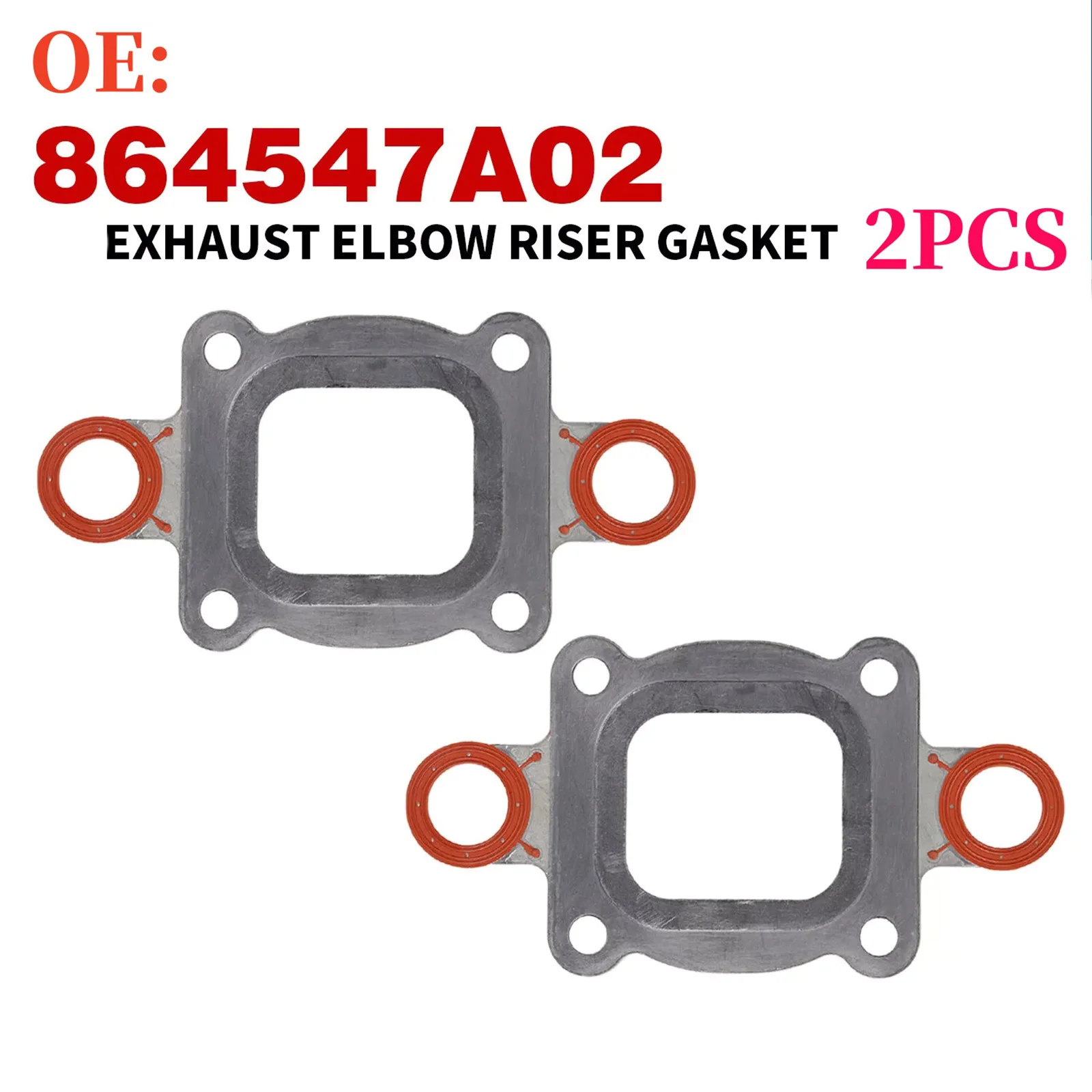 

2Pcs 27-864547A02 Car Exhaust Elbow Riser Dry Joint Gasket Restricted Flow Replace For MerCruiser 27-864850A1 18-0722 Auto Parts