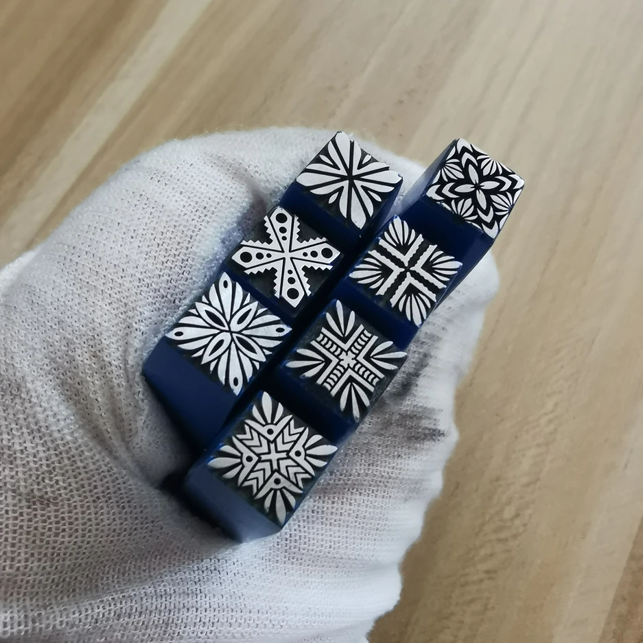 8mm Square Vintage Pattern Metal Stamping Punch Jewelry Punching Tool Steel Stamper Silver Bracelet Leather Custom Logo Press