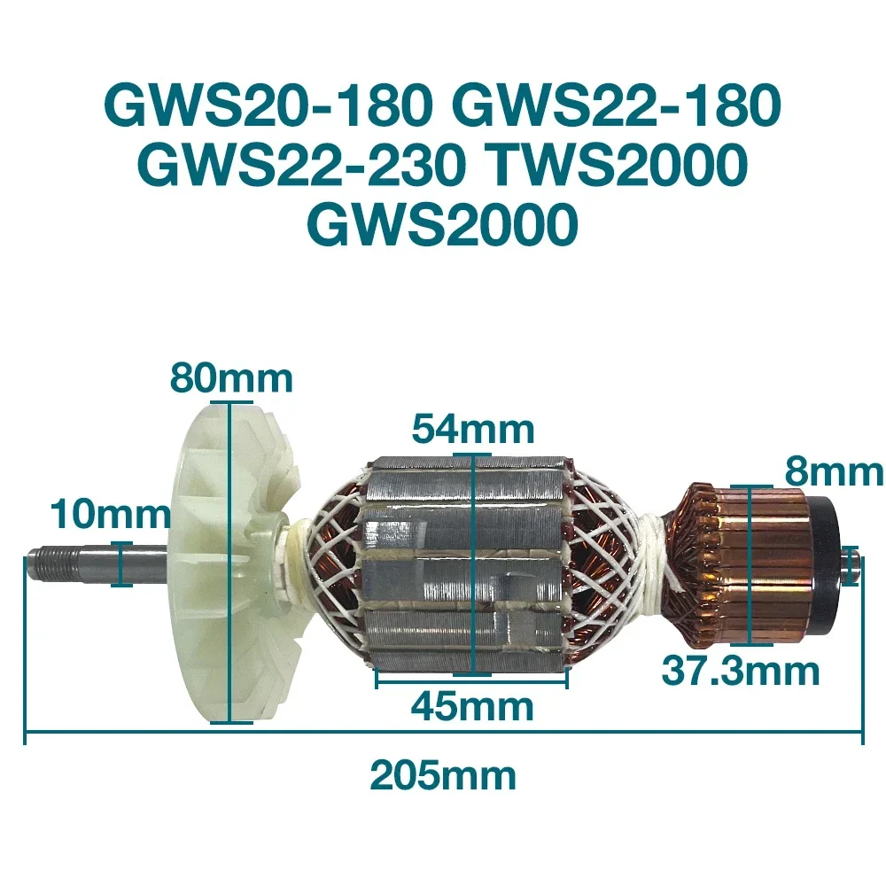 Estator Armadura para Bosch Rebarbadora Rotor Anchor Coil Acessórios de Substituição Ac220240v Gws20180 Gws22-180 Gws22-180 Gws22-230