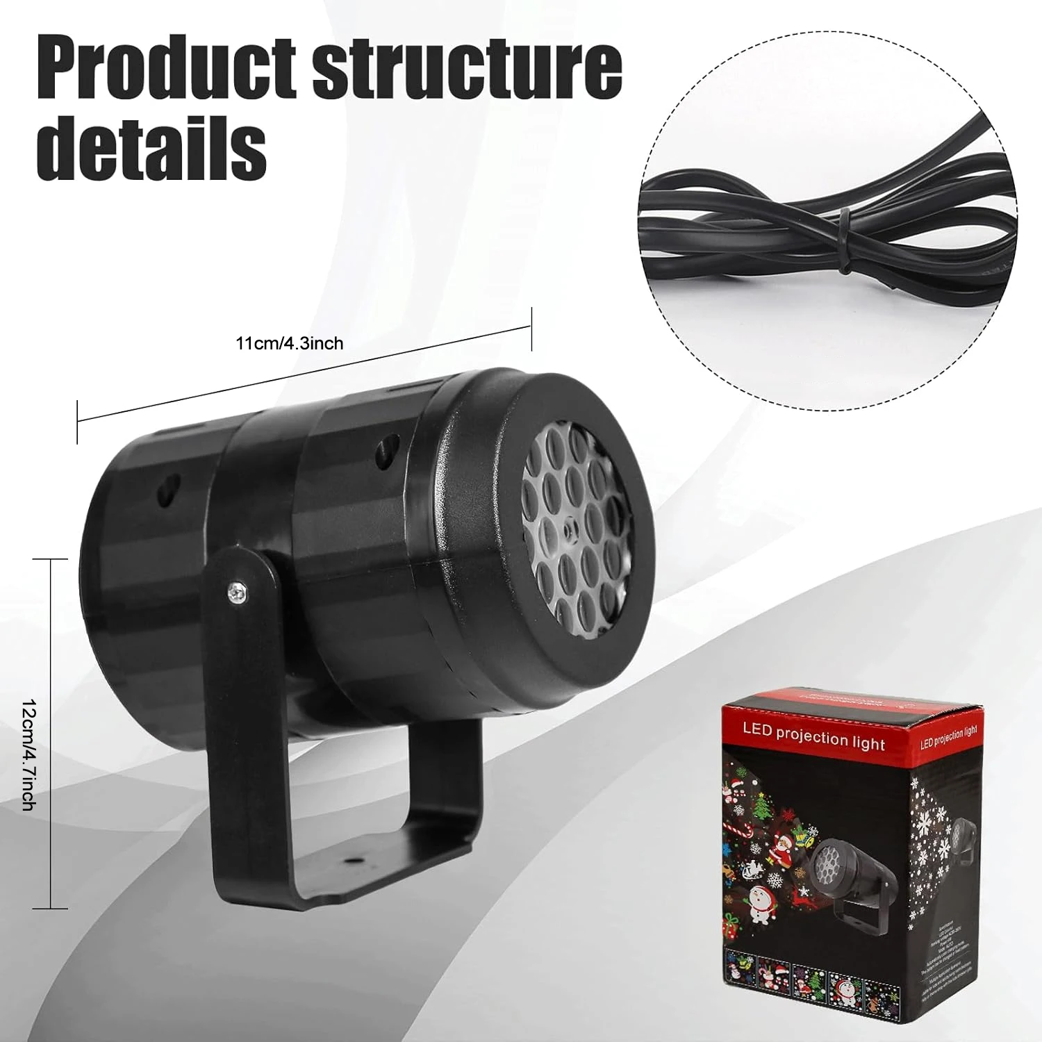 Christmas Projector Light 16 Patterns Rotating LED Projection Lamp Santa Snowflake Pattern Holiday Projector for Xmas Home Party