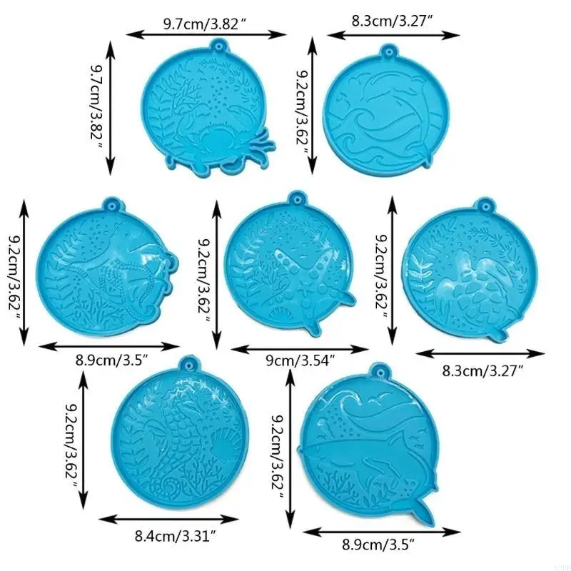 N2UE 7PCS Ocean Keychain Set Set