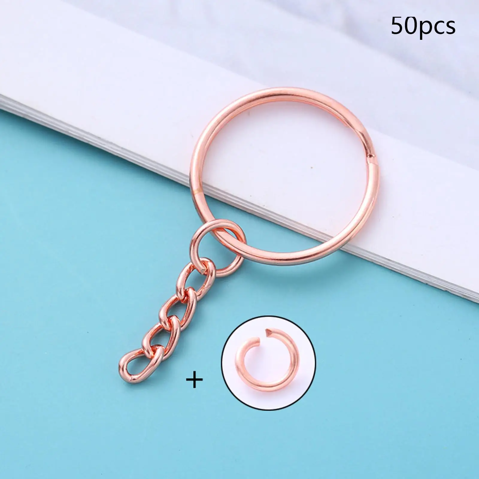 4x 50x Split Keyrings with Chain 1