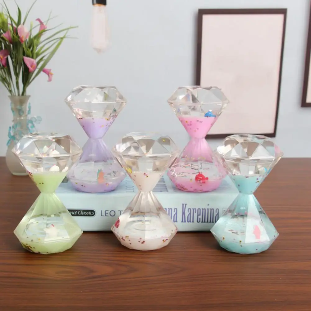 Acrylic Floating Oil Drop Hourglass Statue Hourglasses Colorful Liquid Timer Anxiety Relief Liquid Timer Ornament Decoration