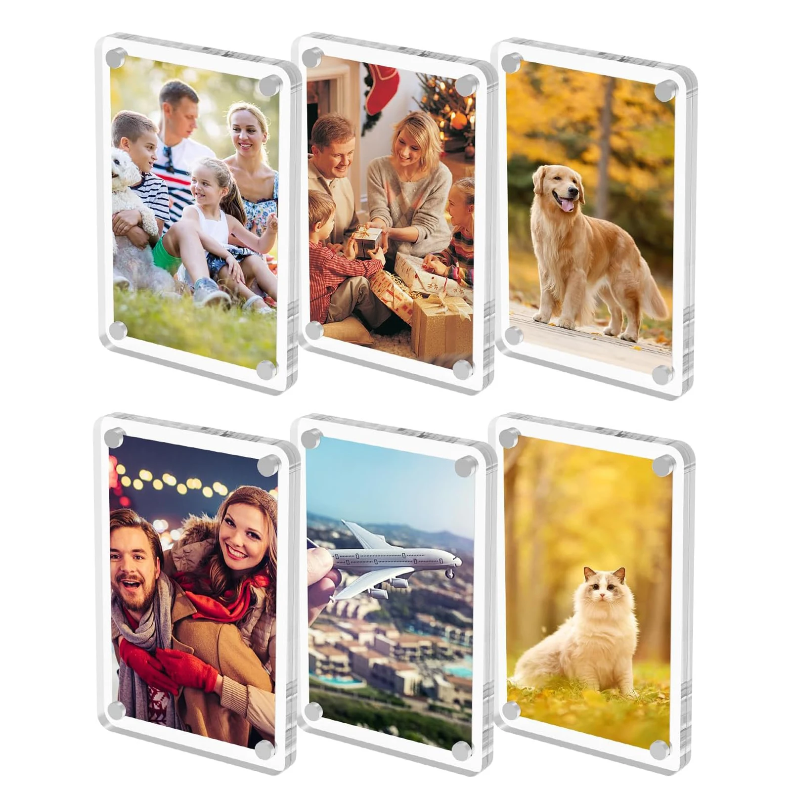 Multi Pack Acrylic Magnetic Photo Frames for Fridge 2 36x3 54 Clear Mini Picture Frames Double Sided Magnets for Fridge Locker O