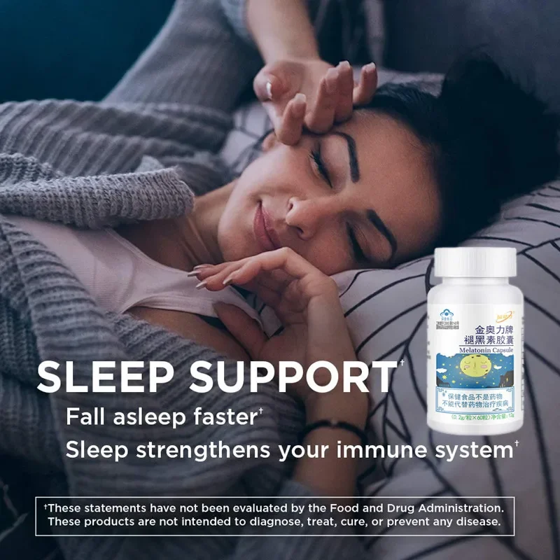 Sleeping Pills Strength Melatonin Help Improve Sleep Night Time Aid Fast Dissolve Dietary Supplement Promotes Relaxation Health