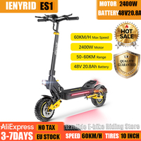IENYRID ES1 E-Skateboard 2400W Dual Motor 48V 20.8AH Waterproof Design E-Scooter 10inch Tire Automatic Cruise Control E-Scooter
