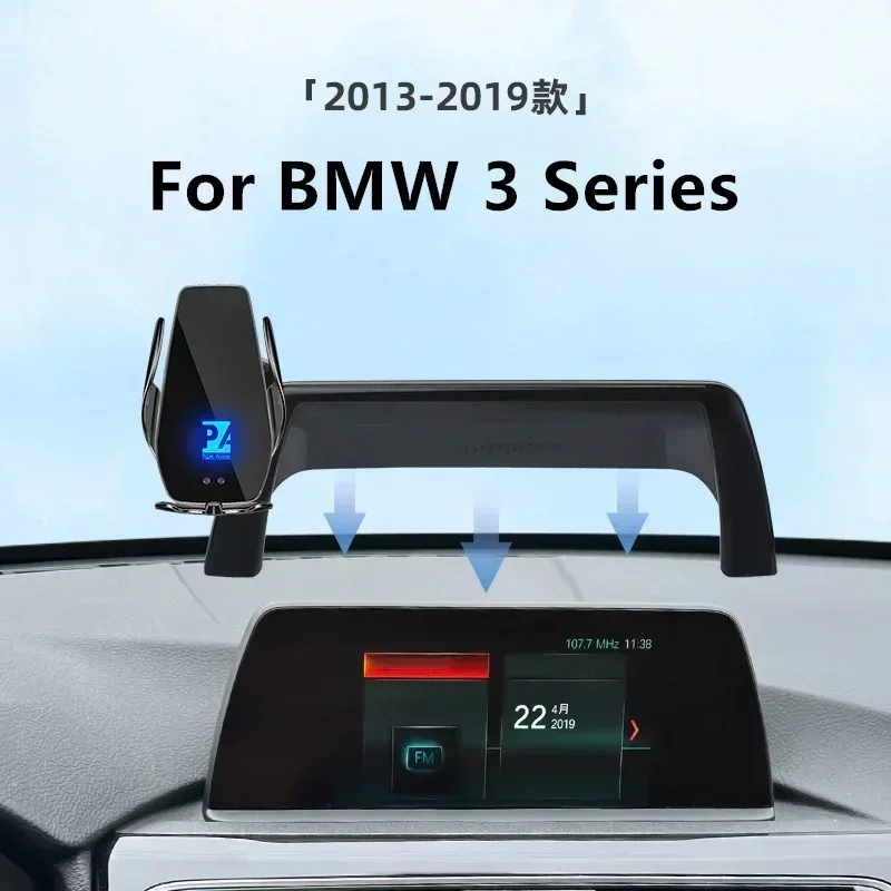 

For 2013-2019 BMW Series 3 Phone Holder with Car Screen Charger Wireless Navigation GPS Mounting Bracket for Phones 6.5 Size 8.8