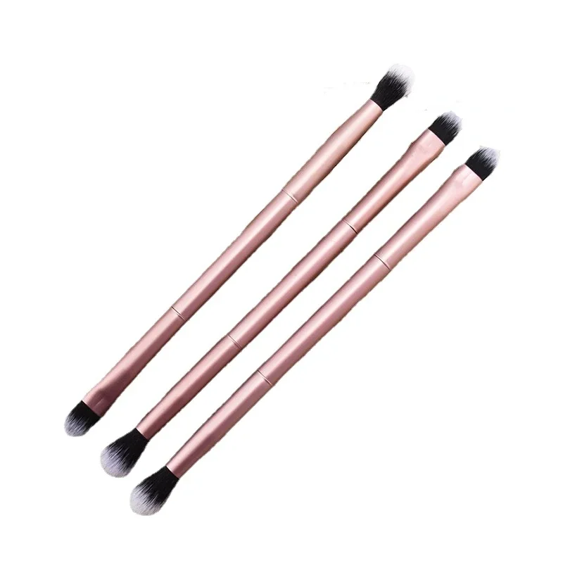 แปรงแต่งหน้าอเนกประสงค์ 2 หัว สำหรับทาอายแชโดว์ สีแชมเปญ 1/3 ชิ้น