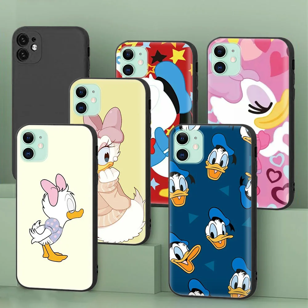 Black Protective Case for Samsung Galaxy A01 A11 M15 M55 A21S A31 A41 A51 A71 M11 M31 M51 Donald Daisy Duck