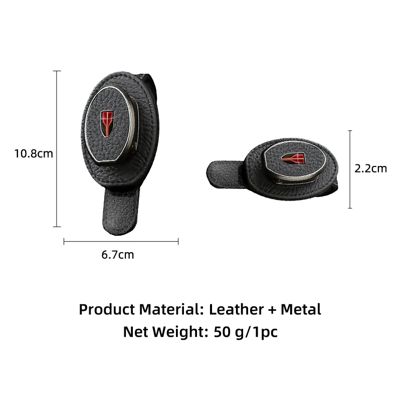 Universal Car Sunglasses Holder Leather Auto Sun Visor Glasses Box Accessories For Hongqi HS5 H5 H9 E-QH5 HS7 E-HS9 H7 E-HS3 - view 6