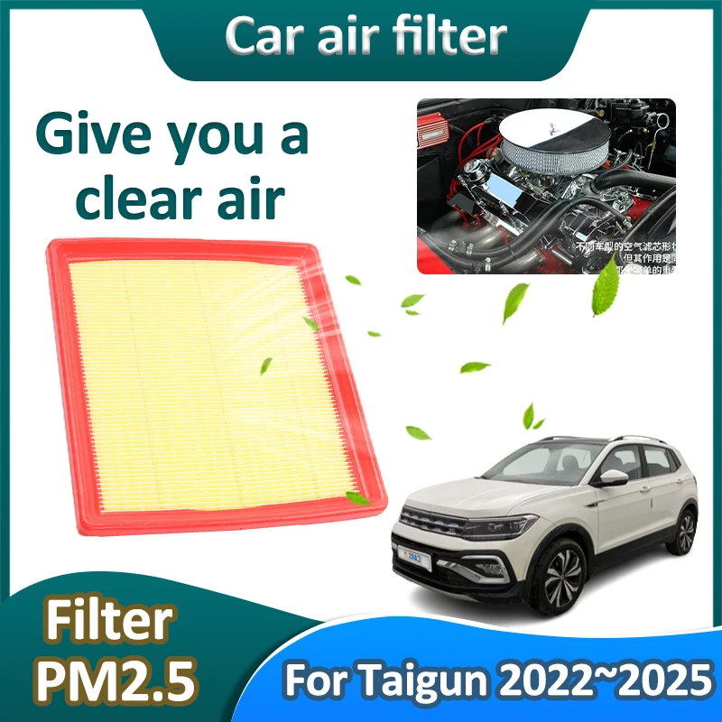 For Volkswagen Taigun T-Cross 2022~2025 2024 Auto Head Cleaning Cars Filter Element Fresh Cabin Purifier PM2.5 Car Accessories