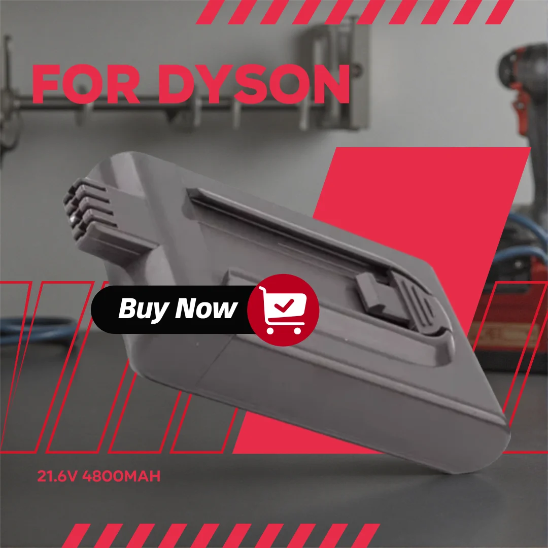 

Аккумулятор 21.6V для пылесосов Dyson DC16, DC12, DC16 Animal, 12097, BP01, 912433-01, L50, 4800 мАч, Li-Ion, замена оригинального аккумулятора.