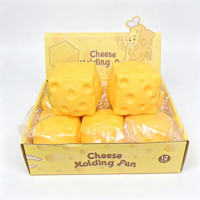 5cm Käse-Quetschball, weiche Quetsch-Stressabbau-Spielzeuge, Schreibtischdekoration, Entspannungsspielzeug, Geschenk für Erwachsene – Detail 3