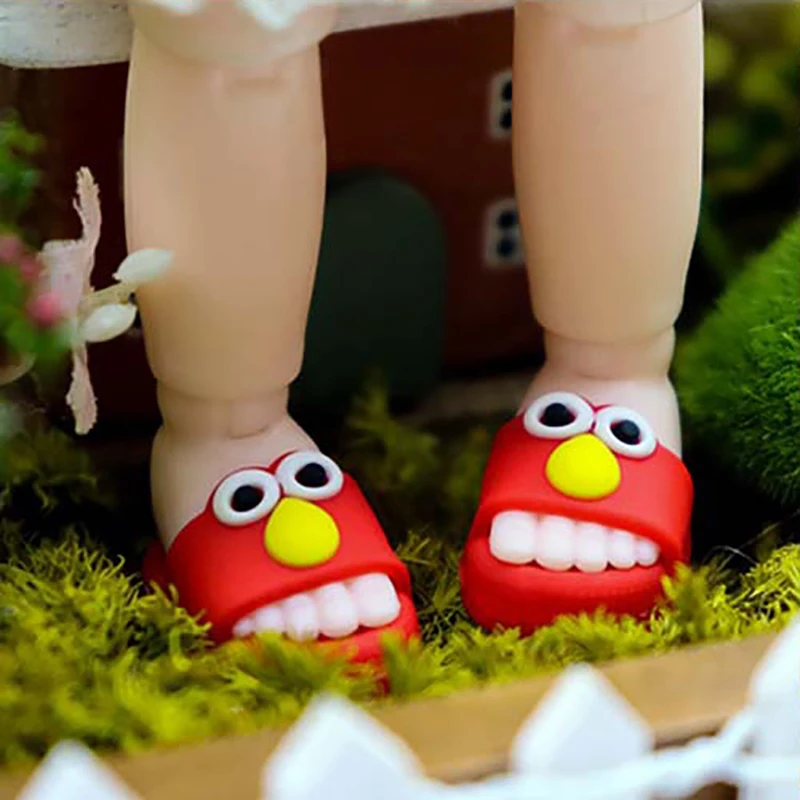 1/6 BJD Doll Cartoon Shoes 30cm Doll Cute Big Eyes Slippers (4.2x2cm)