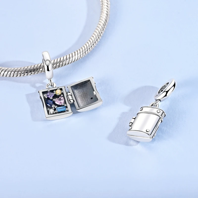 925 Sterling Silver Charms Beads Hourglass Van Gogh Starry Night Painting Pendants Fit Women Girls Original Bracelet DIY Gifts