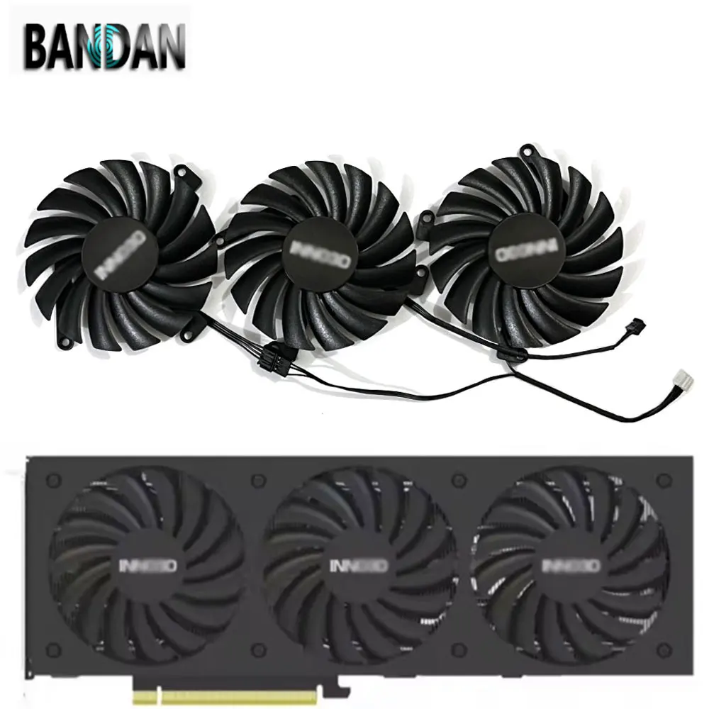 GPU NEW CF-12910S RTX3080 85MM 4PIN Cooler Cooling Replacement Low Noise Fan For INNO3D RTX 3080 3080Ti 3070Ti X3 Video Card Fan