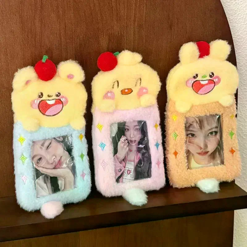 لطيف الكرتون الحيوانات أفخم حامل بطاقة الصورة قلادة المفاتيح الإبداعية الديكور المعبود ألبوم صور الأكمام الواقية قلادة