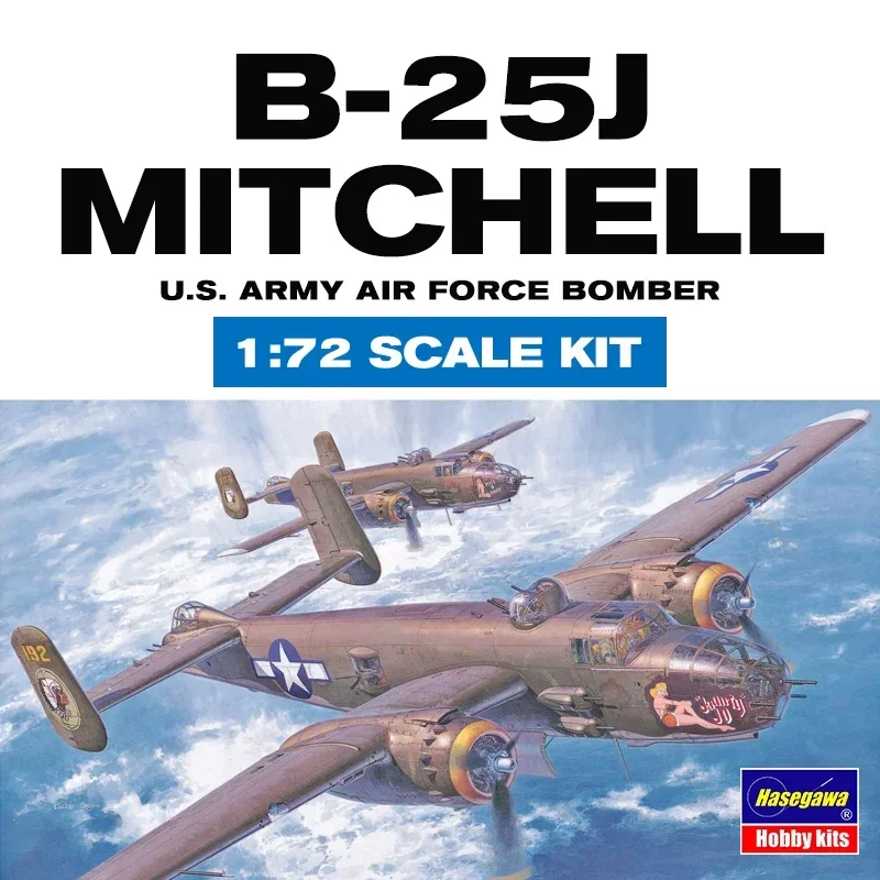 

Hasegawa 1/72 00546 B-25J Mitchell [Американский бомбардировщик ВВС США] Военная сборная масштабная модель, комплект игрушек «сделай сам», коллекционные подарки
