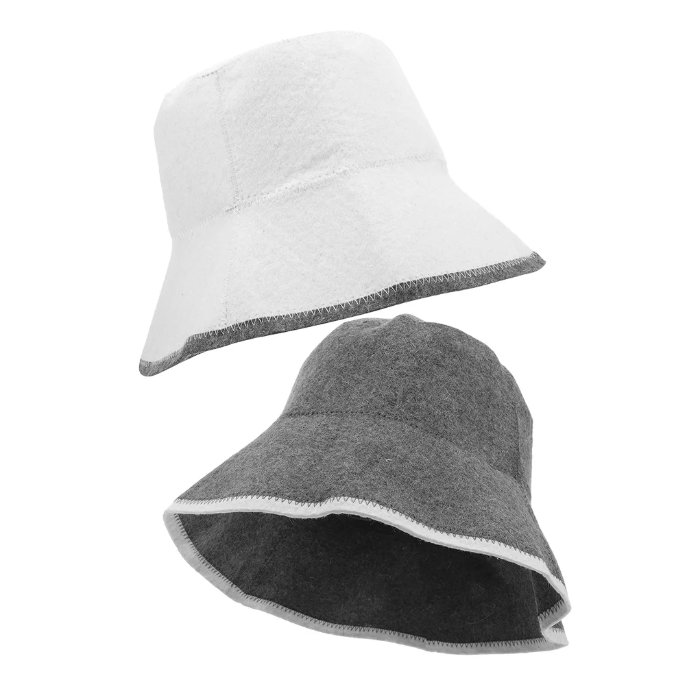 

2 Pcs Lightweight Sauna Hat Hats Scrub Cap Wool Temperature Humidity Monitor Comfortable