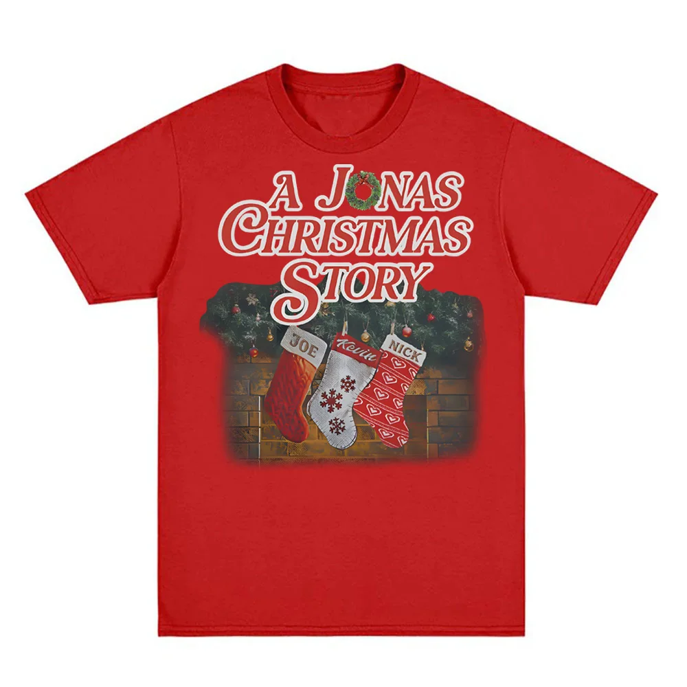 A Jonas Christmas Story Tee 2025 Jonas band's Same Style Tee-shirt Harajuku High Quality 100%Cotton Christmas Day costumes