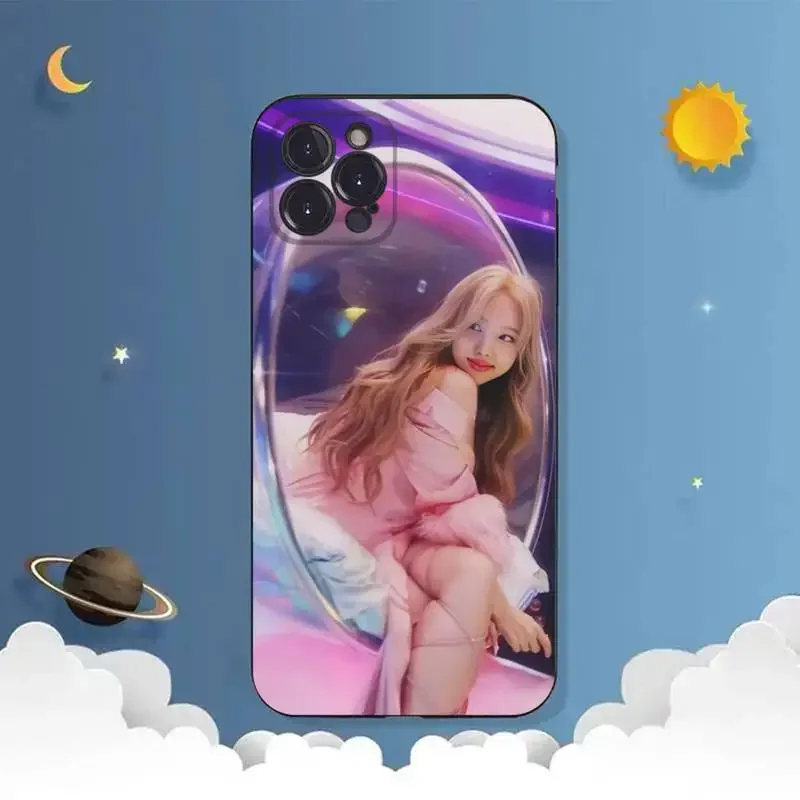 T-TWICE- N-Nayeon- Cute Phone Case For iPhone 11 12 Mini 13 14 15 PRO XS MAX X XR 6 7 8 Plus Black Shell