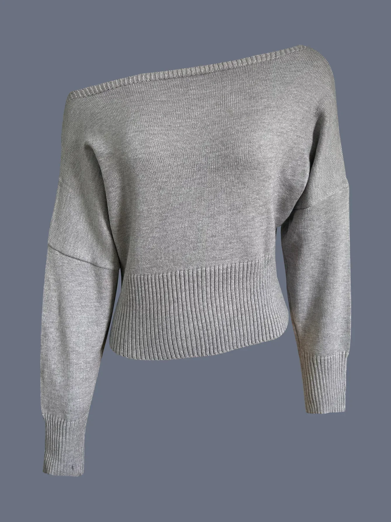 Elegant One Shoulder Beige Knitted Sweater Women's Pull Waist Off-Shoulder Sweatshirt Jumper Pullovers Clothes Autumn Winter New