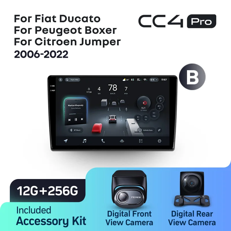 TEYES CC4 PRO Voor Fiat Ducato 3 2006-2022 Voor Peugeot Boxer 2 2006-2022 Voor Citroen Jumper 2 2006-2022 CarPlay Auto 2DIN
