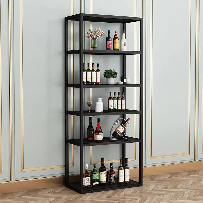 Metalic Design Wine Rack Restaurant Modern Bottles Kitchen Display Cabinet Living Room Bar Botellero Vino Madera Home Furniture