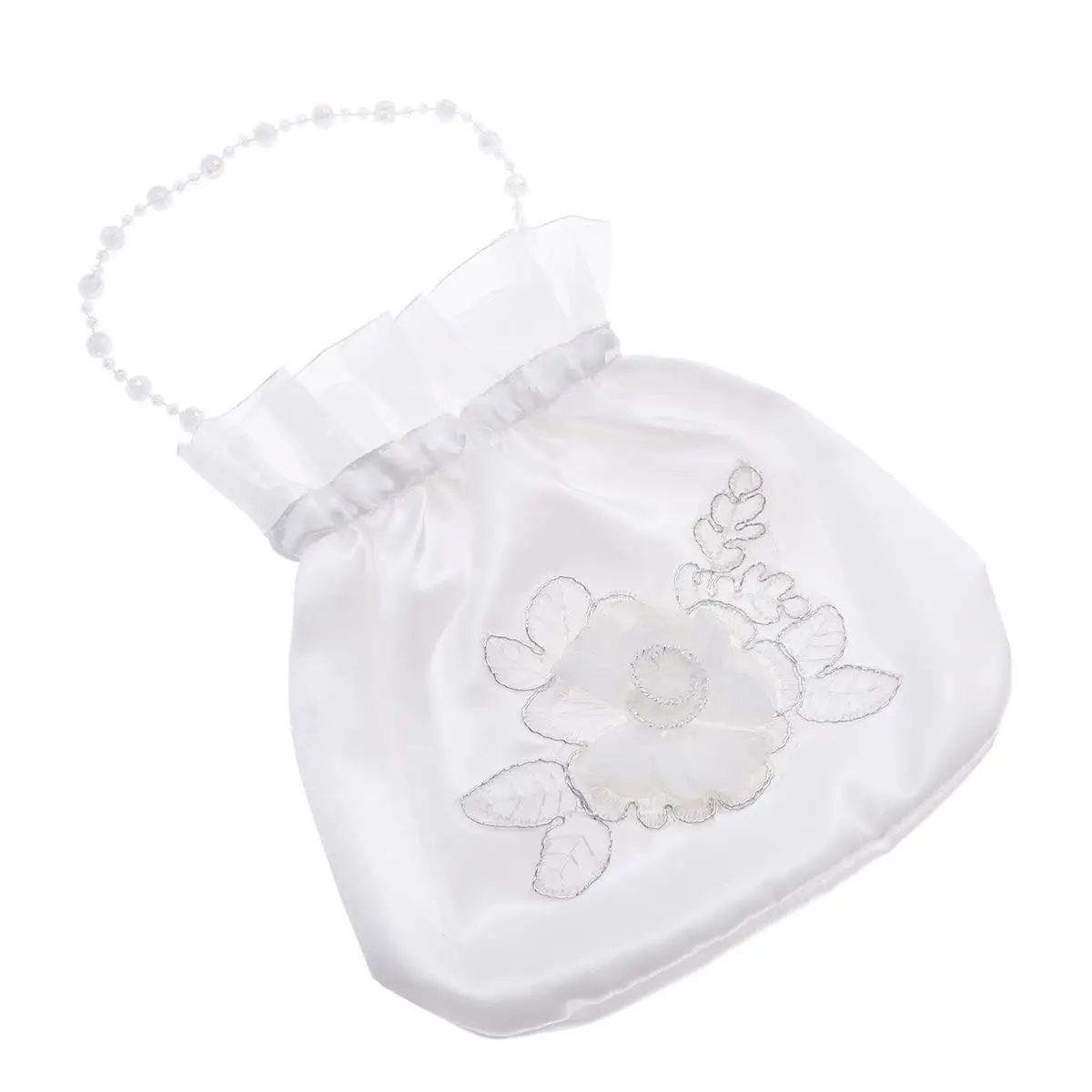 

Charming White Satin Dolly Bag 21x22cm Bridal Handbag Wedding Accessory Bridesmaid Gift Flower Girl Evening Wallet