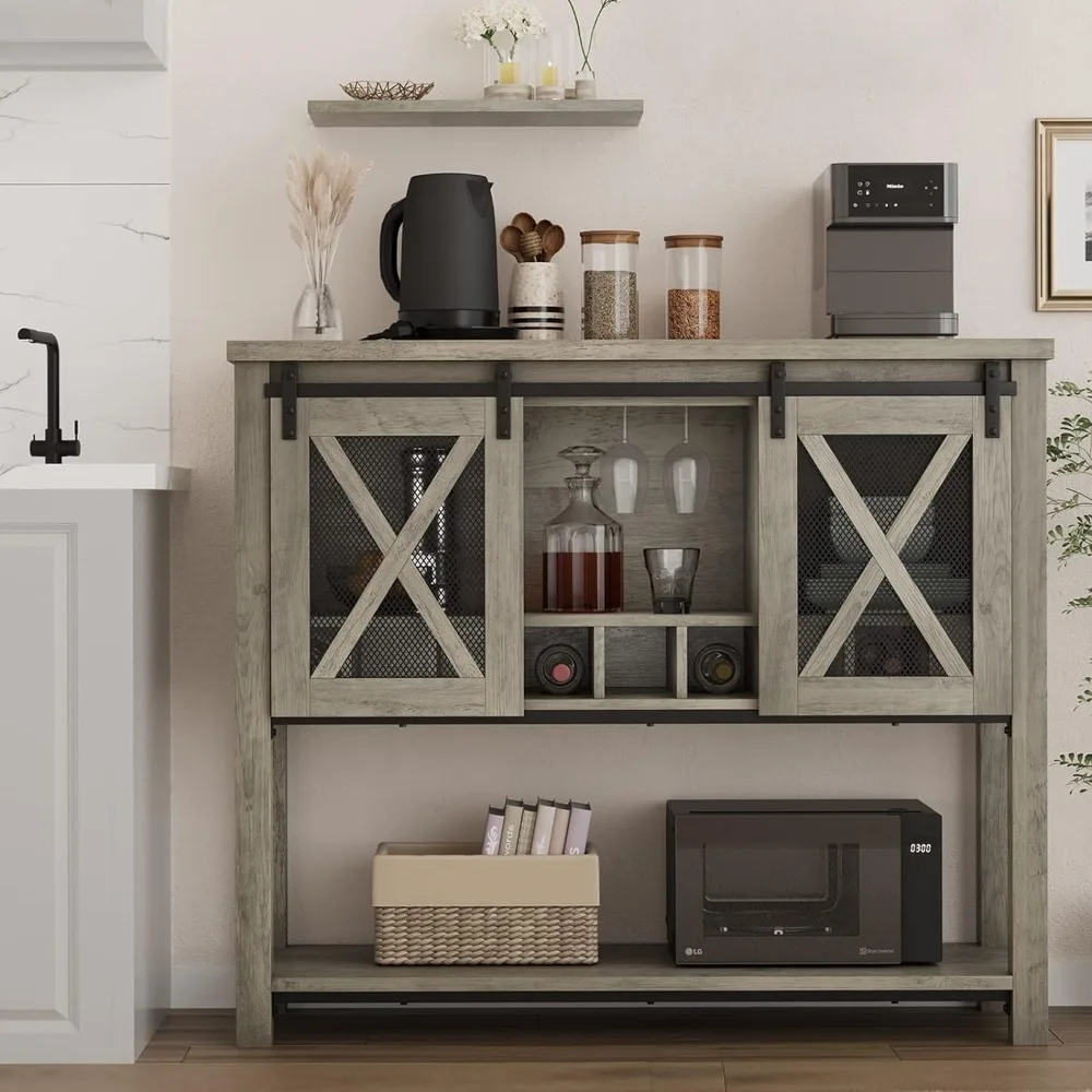 Buffet Storage Cabinet, Large, Gray