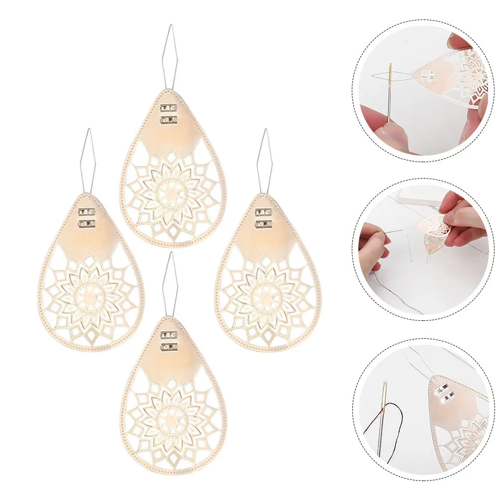 4 قطعة معدنية مجوفة عبر غرزة إبرة الخيوط أداة خيوط سهلة لآلة اليد الخياطة اكسسوارات إبرة عراف #1