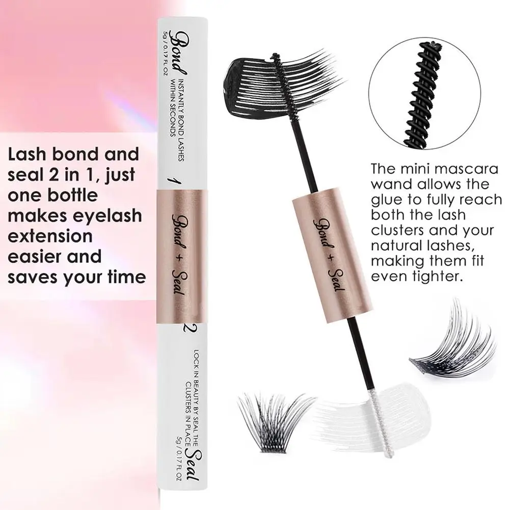 まつげボンド＆シール 2 in 1 速乾性まつげ接着剤＆シーラー 防水 強力キープ クラスタまつげ接着剤 ボンド＆シール (クラスター用)