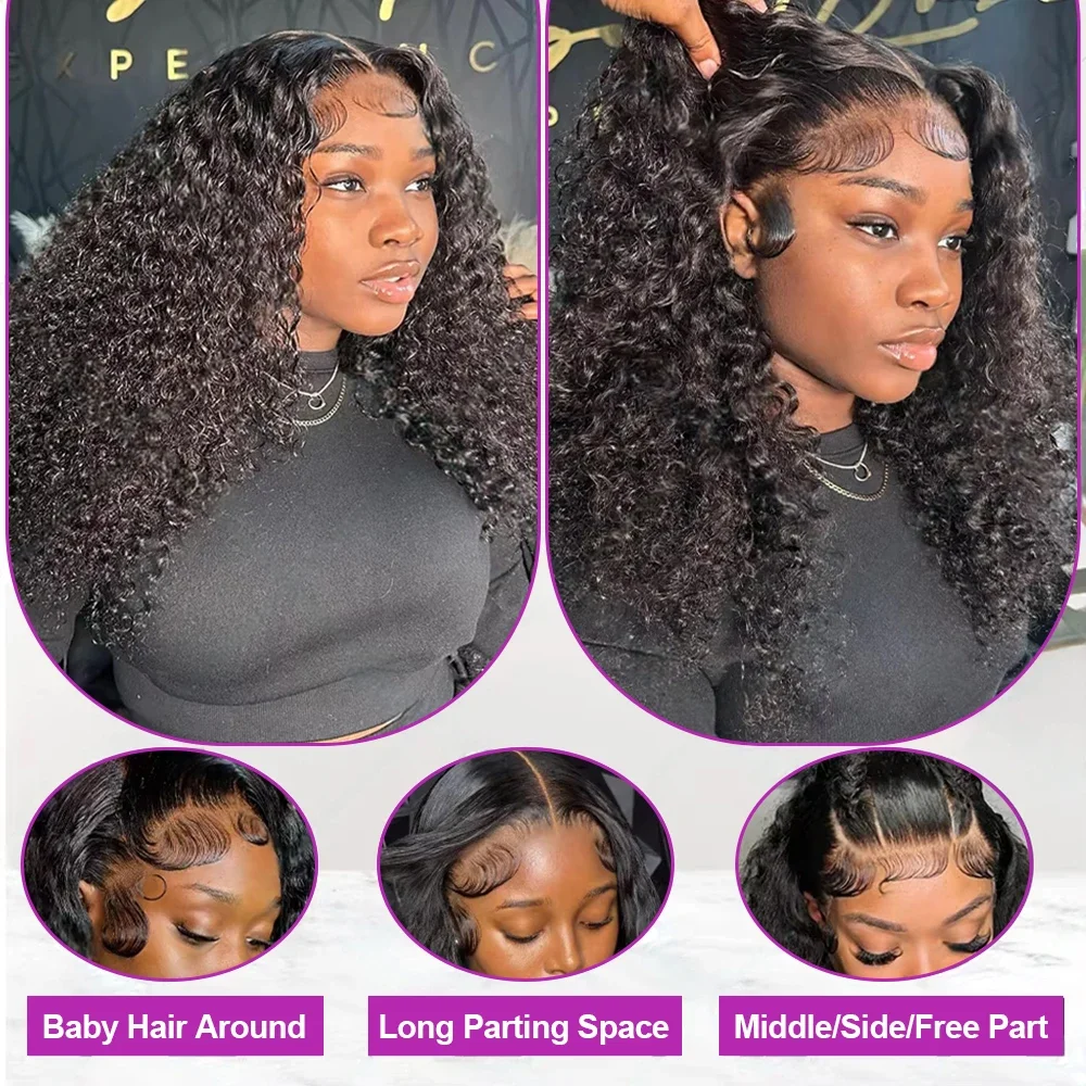 Short Bob Wigs Water Curly 13x4 13x6 Deep Wave HD Lace Frontal Wig For
