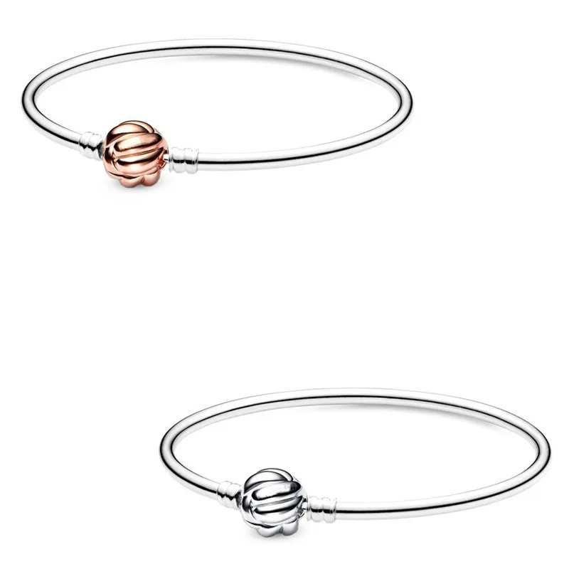 

Original Timeless Love Knot Snake Chain Bracelet Bangle Fit Women 925 Sterling Silver Bead Charm Fashion Jewelry