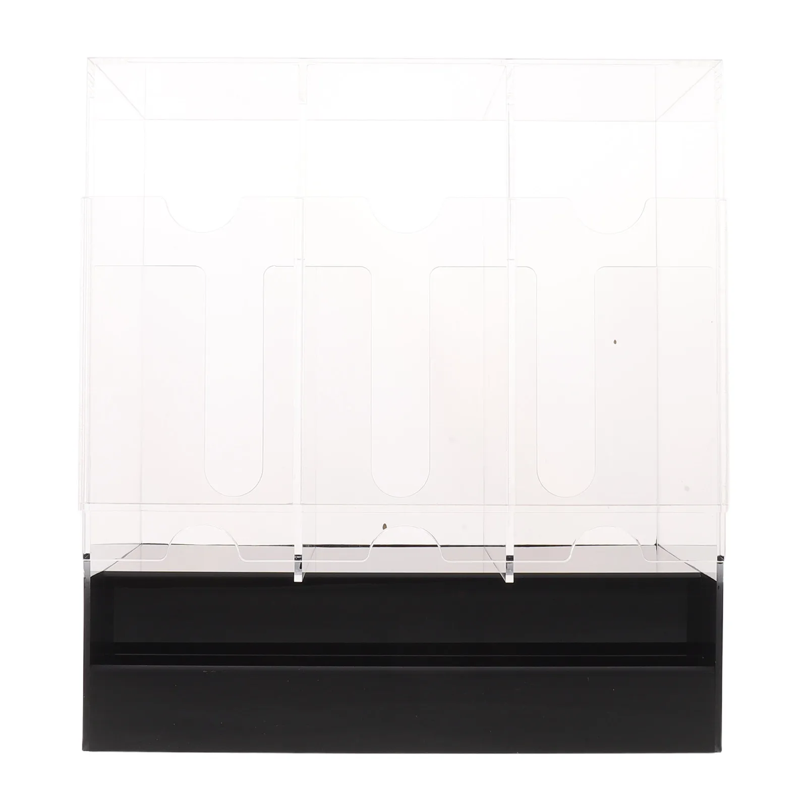 3 Slots Clear Acrylic Trading Card Storage Box Black Base Booster Organizer Retail Checkout Counter Card Holder Display - view 3