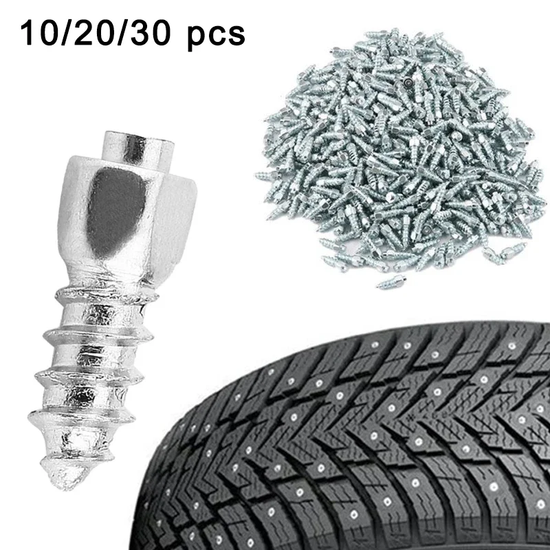 10/20/30Pcs Car Tire Studs Screws Nails Wheel Tyre Snow Spikes Set Anti-Slip Anti-Ice for Truck Motorcycle Alloy Tire Studs 12mm