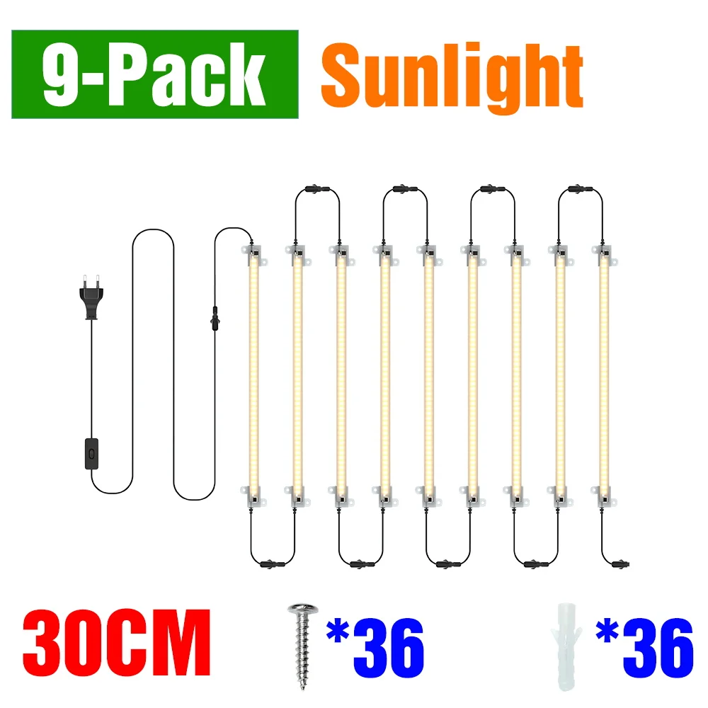 LED Plant Kweeklampen Volledige Spectrum Indoor Hydrocultuur Zaad Bloem Groenten Groei Doos Teelt Lamp EU plug 30/50 CM AC220V
