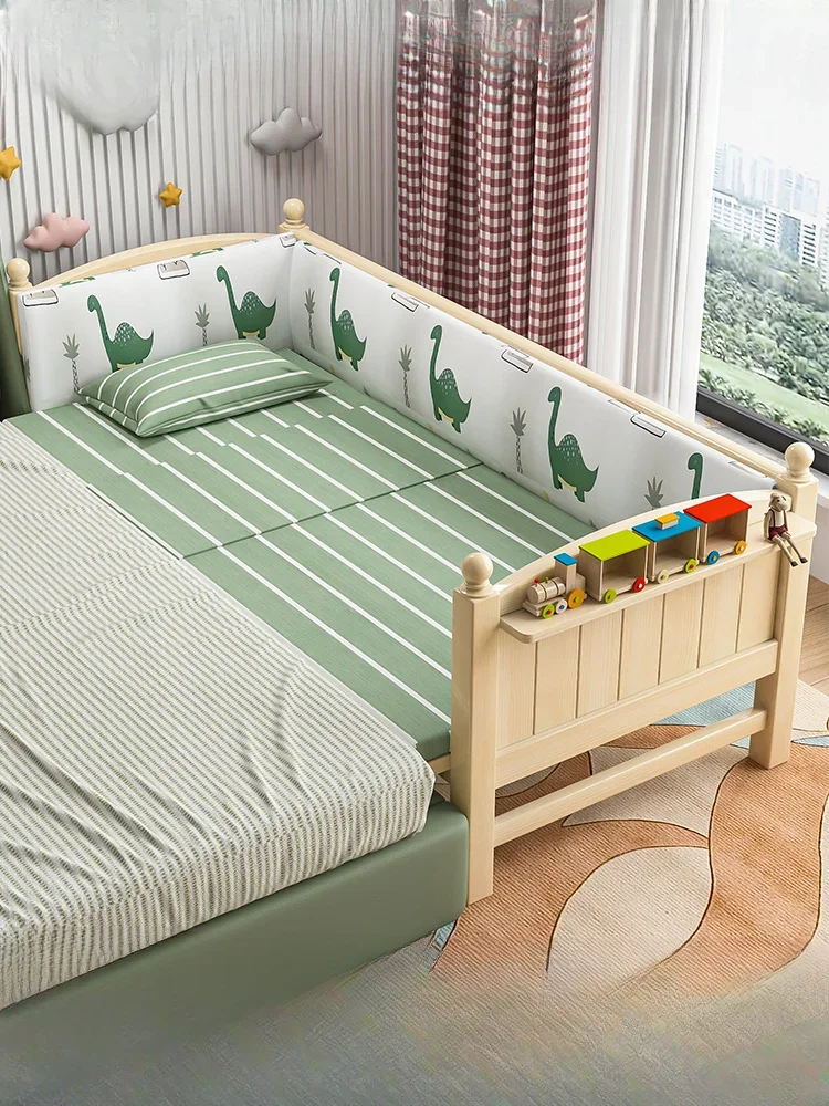 Splicing bed Wide bed Customized extra bed Split bedside  Solid wood children's cot Baby cot